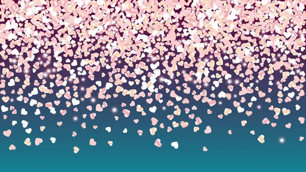 Fantasy Háttér Confetti Hearts Glitter Részecskék Szent Valentin Nap Parti — Stock Vector