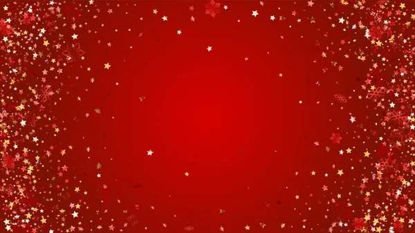 Vánoční Vektor Pozadí Padající Třpytky Vločky Hvězdy Izolovaný Transparentu Luxusní — Stockový vektor