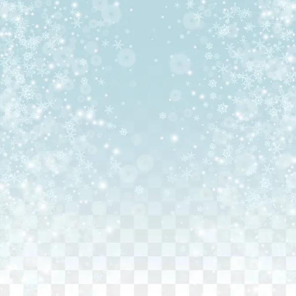 Fondo Vectorial Año Nuevo Con Caída Copos Nieve Aislados Sobre — Vector de stock