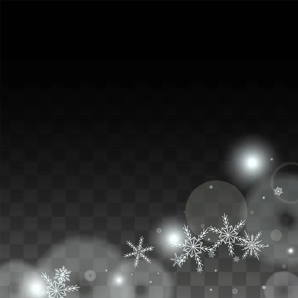 크리스마스 Vector Background White Falling Snowflakes Isolated Transparent Background 스노우 — 스톡 벡터