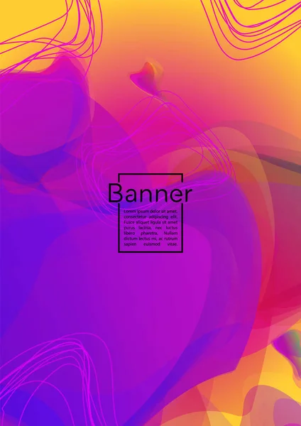 2009 년 4 월 1 일에 확인 함 . Futuristic Geometric Cover Design with Gradient and Abstract Lines, Figures for the Business. 템플릿 Fluid Rainbow Poster Design, Gradient Flow Effect for Electronic Festival. — 스톡 벡터