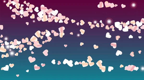 Contexte réaliste avec Confettis of Hearts Glitter Particle. Saint-Valentin. Modèle de célébration. Des taches lumineuses. Explosion de Confetti. Illustration vectorielle de paillettes. Conception pour bannière. — Image vectorielle