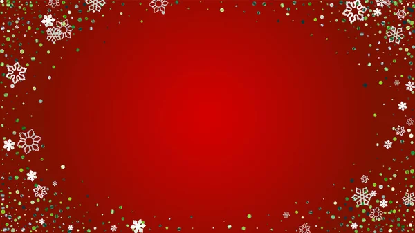 Vánoční Vektor Pozadí Padající Třpytky Vločky Hvězdy Izolovaný Transparentu Disco — Stockový vektor