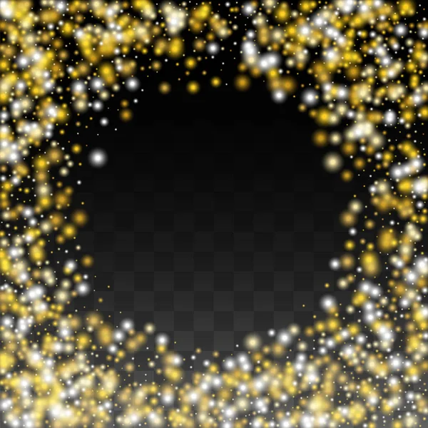 Texture vectorielle de paillettes d'or sur un noir. Golden Glow Pattern. Noël doré et neige du Nouvel An. L'explosion dorée des confettis. Star Dust. Résumé Flicker arrière-plan avec un design de lumières de fête. — Image vectorielle