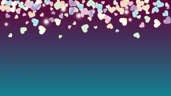 Розкішне Тло Confetti Hearts Glitter Particles День Святого Валентина День — стоковий вектор