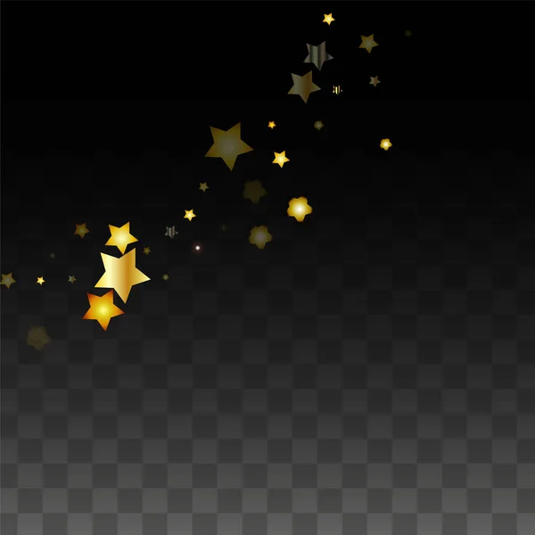 Vector Illustration Gold Stars Black Transparent Background Magic Night Cosmic — Stock Vector