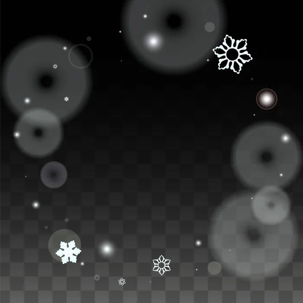 Christmas Vector Background White Falling Snowflakes Isolated Transparent Background Fantasy — Stock Vector