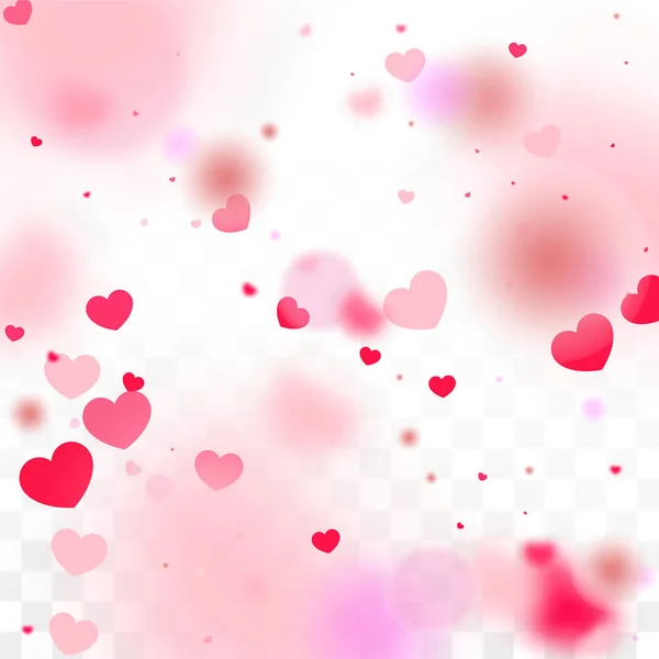 Hearts Random Falling Background Saint Valentin Romantique Scattered Hearts Texture — Image vectorielle