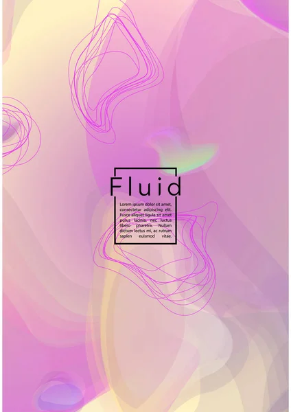 Futuristic Geometric Cover Design with Gradient and Abstract Lines, Figures for your Business. Template Fluid Rainbow Poster Design, Gradient Flow Effect for Electronic Festival. — Stock Vector