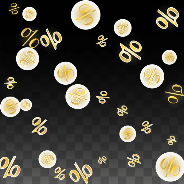 Vector Lujo Porcentaje Oro Confetti Signo Transparente Porcentaje Fondo Venta — Archivo Imágenes Vectoriales