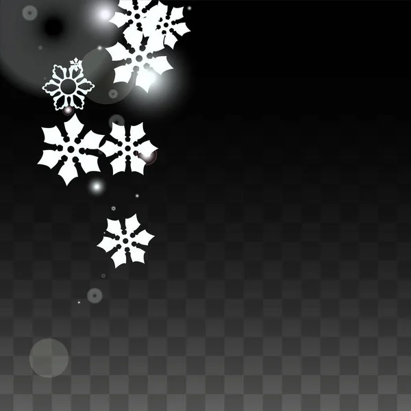 크리스마스 Vector Background White Falling Snowflakes Isolated Transparent Background 기적의 — 스톡 벡터