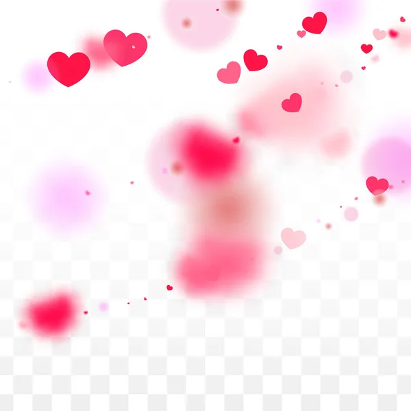 Hearts Confetti Falling Background Patrón Del Día San Valentín Textura — Vector de stock