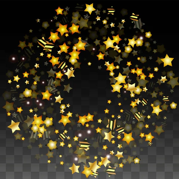 Vector Illustration Gold Stars Black Transparent Background Англійською Магічна Ніч — стоковий вектор