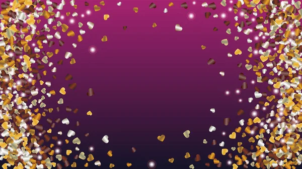 Latar Belakang Keajaiban Dengan Confetti Dari Glitter Partikel Hari Valentine - Stok Vektor