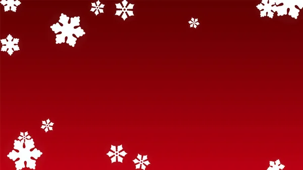 Weihnachten Vektor Hintergrund Mit Fallenden Schneeflocken Isoliert Auf Rotem Hintergrund — Stockvektor