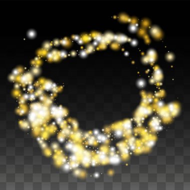 Siyah üzerine altın parıldayan taşıyıcı dokusu. Altın Parıltı deseni. Altın Noel ve Yeni Yıl Karı. Altın Konfeti Patlaması. Yıldız tozu. Bokeh Soyut Parlak Işıklar.