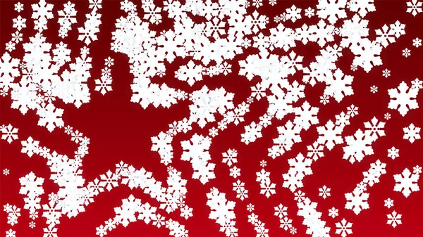 Новогодний Векторный Фон Падающими Снежинками Изолирован Красном Фоне Дизайн Приглашения — стоковый вектор