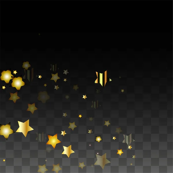 在黑色透明背景上使用金色星号的矢量图解 魔法之夜宇宙模式 明星Confetti 飞行星尘 宇宙Shiny儿童设计 奢华的金色星光设计 保险费 — 图库矢量图片