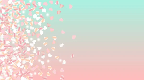 Glamour Bakgrund Med Confetti Hearts Glitter Partiklar Alla Hjärtans Dag — Stock vektor