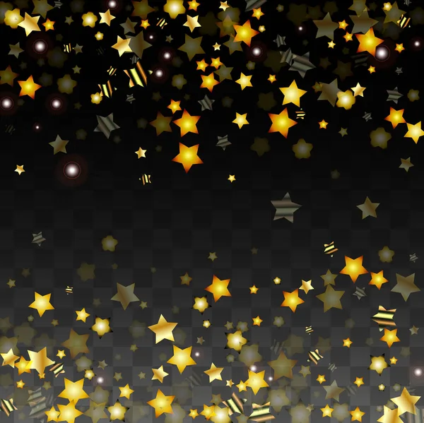 Vector Illustration Gold Stars Black Transparent Background Англійською Магічна Ніч — стоковий вектор