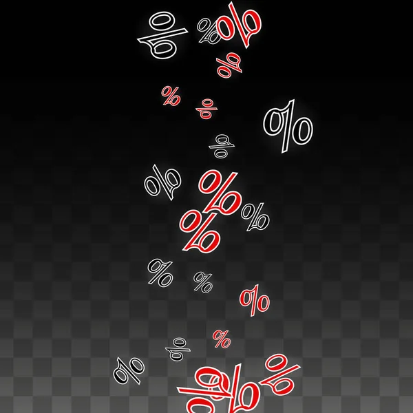 Confettis Luxe Vectoriel Pourcentage Signe Sur Transparent Pourcentage Vente Contexte — Image vectorielle