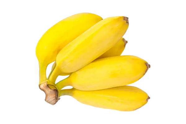 Banana Aislada Sobre Fondo Blanco Grupo Plátanos Maduros Amarillos —  Fotos de Stock