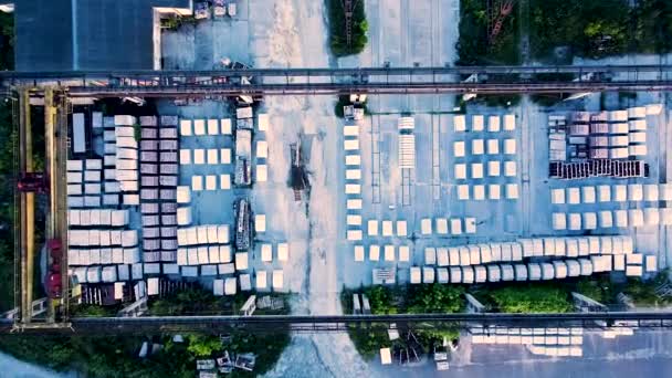 Tijolos Sílica Fábrica Imagens Aéreas Armazém Com Tijolos — Vídeo de Stock