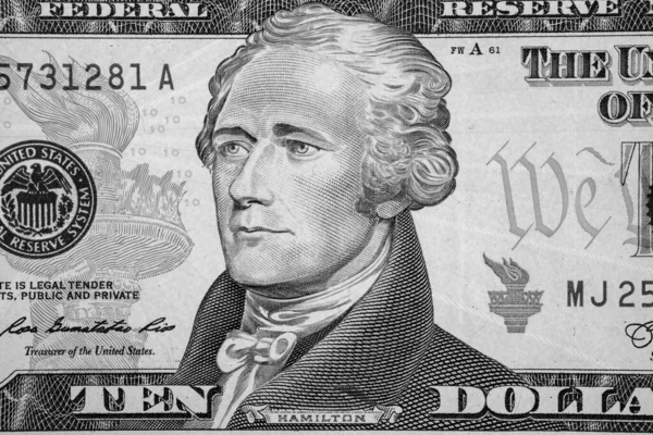 Prezydent Hamilton Dziesiątym Dolarze — Zdjęcie stockowe