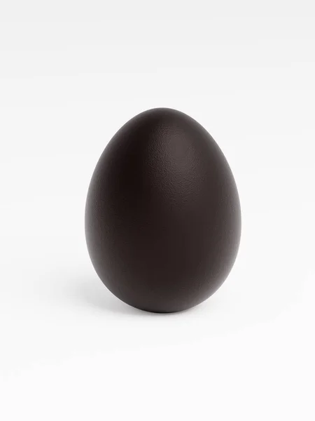 Huevo Negro Sobre Fondo Blanco Renderizado —  Fotos de Stock