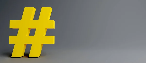 Conceito Hashtag Banner Fundo Cinza Com Espaço Cópia Grande Símbolo — Fotografia de Stock