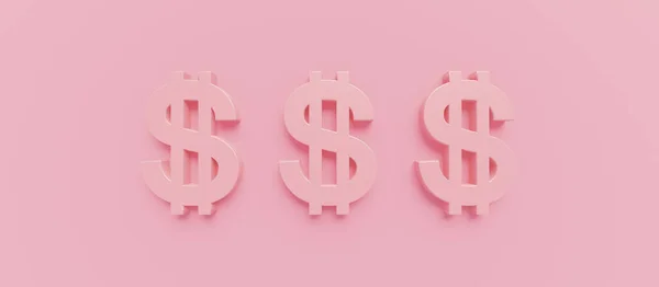 Kvinnans Lönebegrepp Med Kopieringsutrymme Usa Dollar Tecken Minimal Stil Pastell — Stockfoto