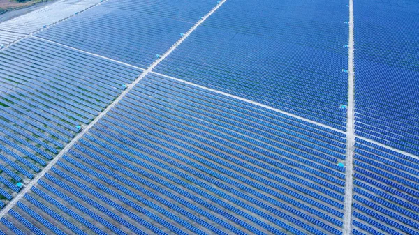 Antecedentes Paneles Solares Matriz Como Desde Arriba Moderna Central Solar — Foto de Stock