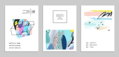 Yaratıcı posterler ve kartlar seti
