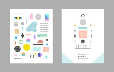 Soyut trendy şablonları farklı geometrik şekiller ile
