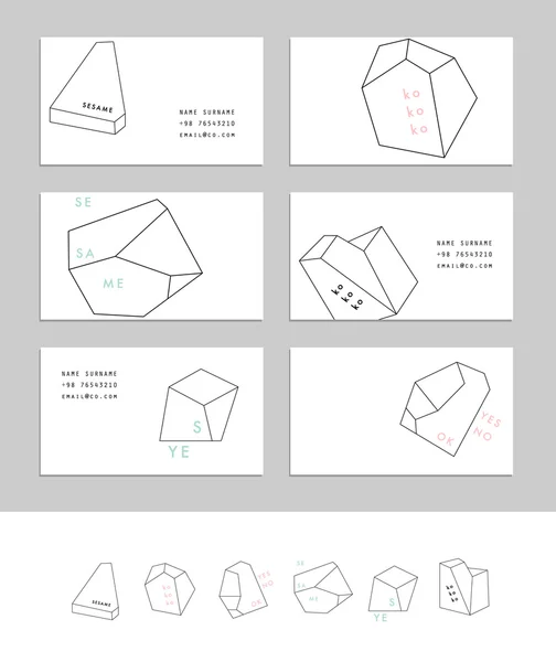 Colección de tarjetas de visita con formas geométricas — Vector de stock