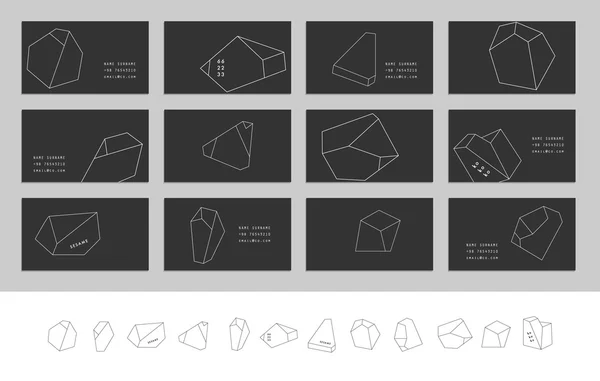 Collection de cartes de visite aux contours géométriques — Image vectorielle