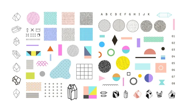 Conjunto de moda abstracta con diferentes formas geométricas — Archivo Imágenes Vectoriales