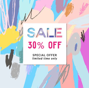 Satış banner tasarımı. Satılık şablon, etiket, poster.  