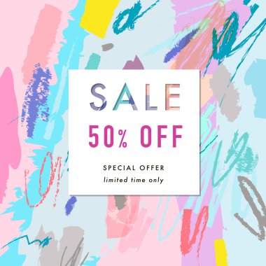 Satış banner tasarımı. Satılık şablon, etiket, poster.  