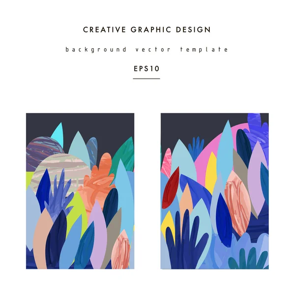 Colección de carteles creativos con elementos florales . — Vector de stock