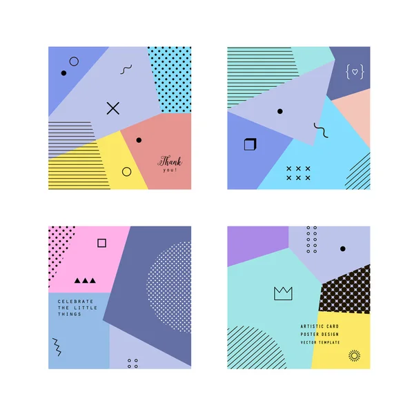 Plantillas de moda abstractas con diferentes formas geométricas . — Vector de stock