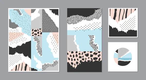 Collection de cartes créatives tendance avec différentes textures. Vecteur — Image vectorielle