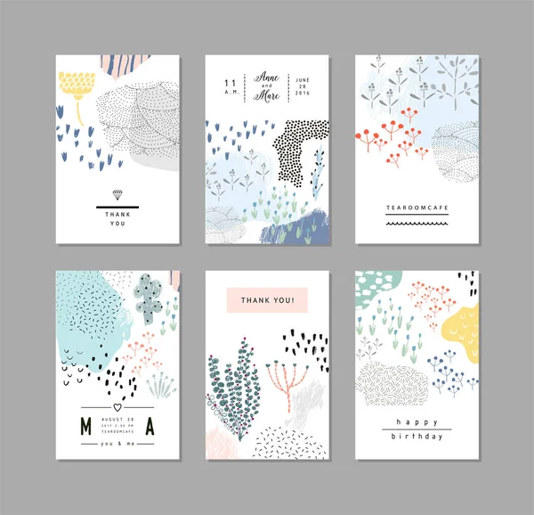 Kolekce Kreativních Univerzálních Květinových Uměleckých Karet Trendy Grafický Design Pro — Stockový vektor