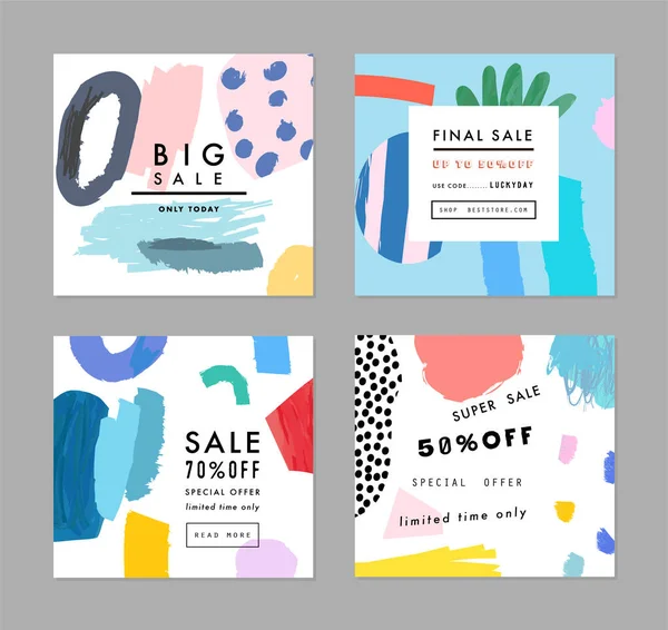 Encabezado Banner Creative Social Media Sale Con Oferta Descuento Diseño Ilustración De Stock