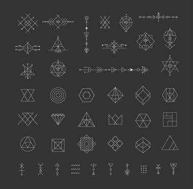 vektör trendy geometrik simgeler kümesi