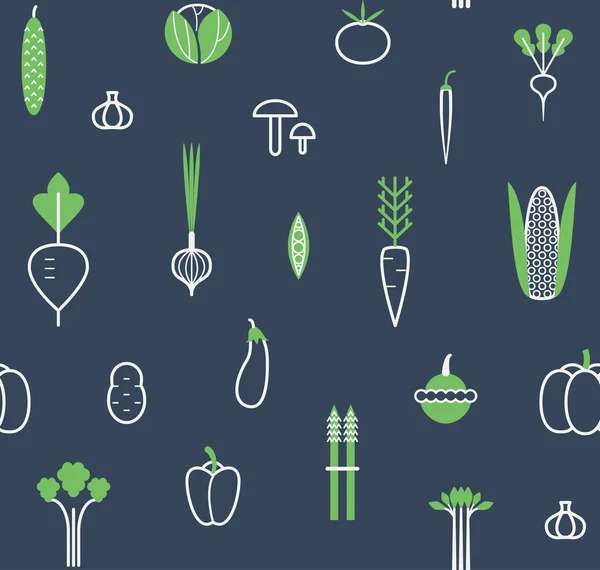 不同蔬菜的无缝图案 — 图库矢量图片