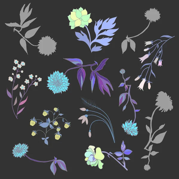 Set bloemen — Stockvector