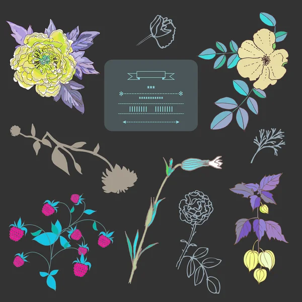 Zachte decor met bloemen — Stockvector