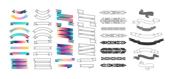 Conjunto de etiquetas, cintas y elementos de diseño — Archivo Imágenes Vectoriales