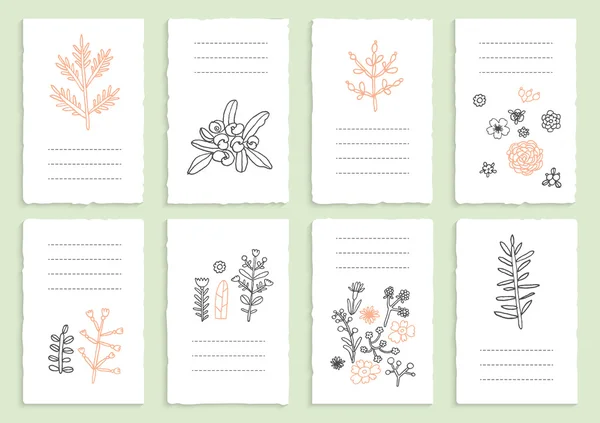 Collection d'invitations florales romantiques — Image vectorielle